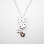 Matte and Shiny Flower Pendant with Cubic Zirconias
